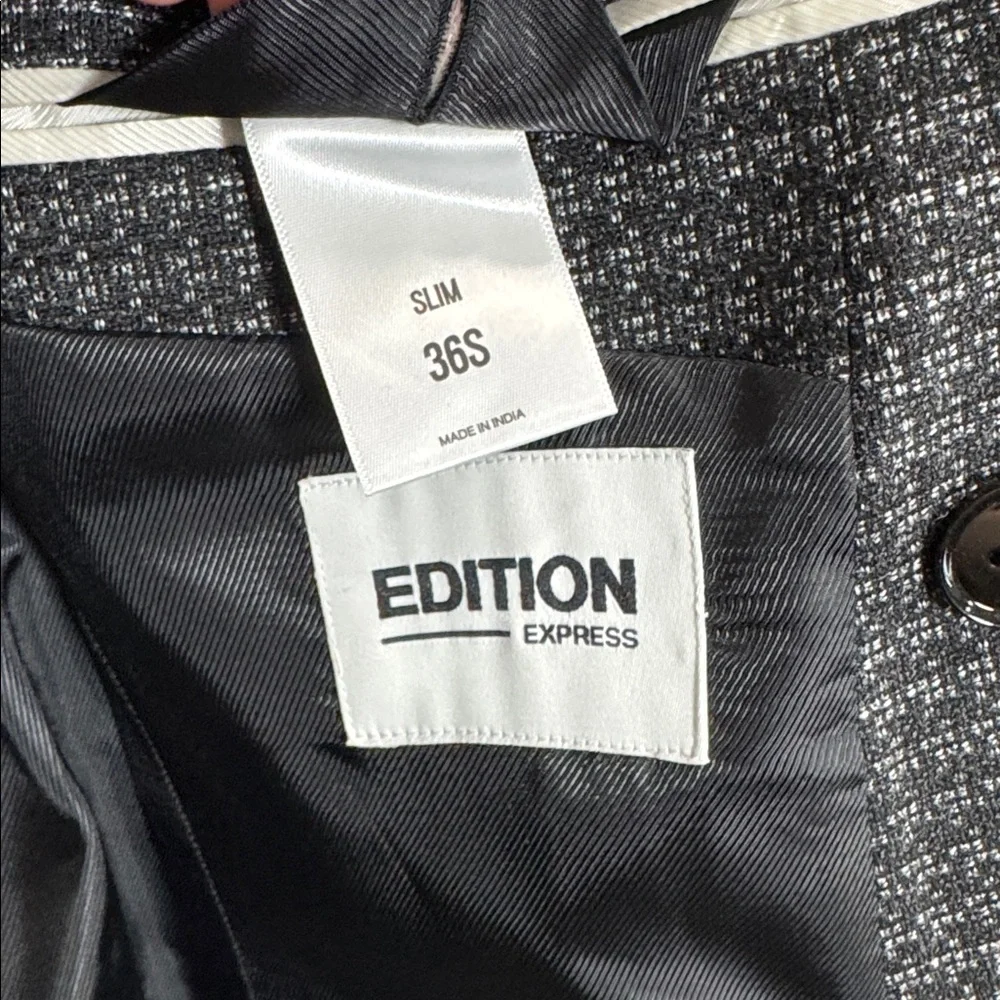 Express  Charcoal Checkered Blazer‎ NWOT